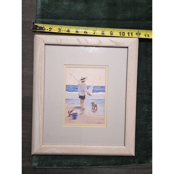 Framed Art Print Crista Kieffer Boy At The Beach Vintage - Picture 9 of 12
